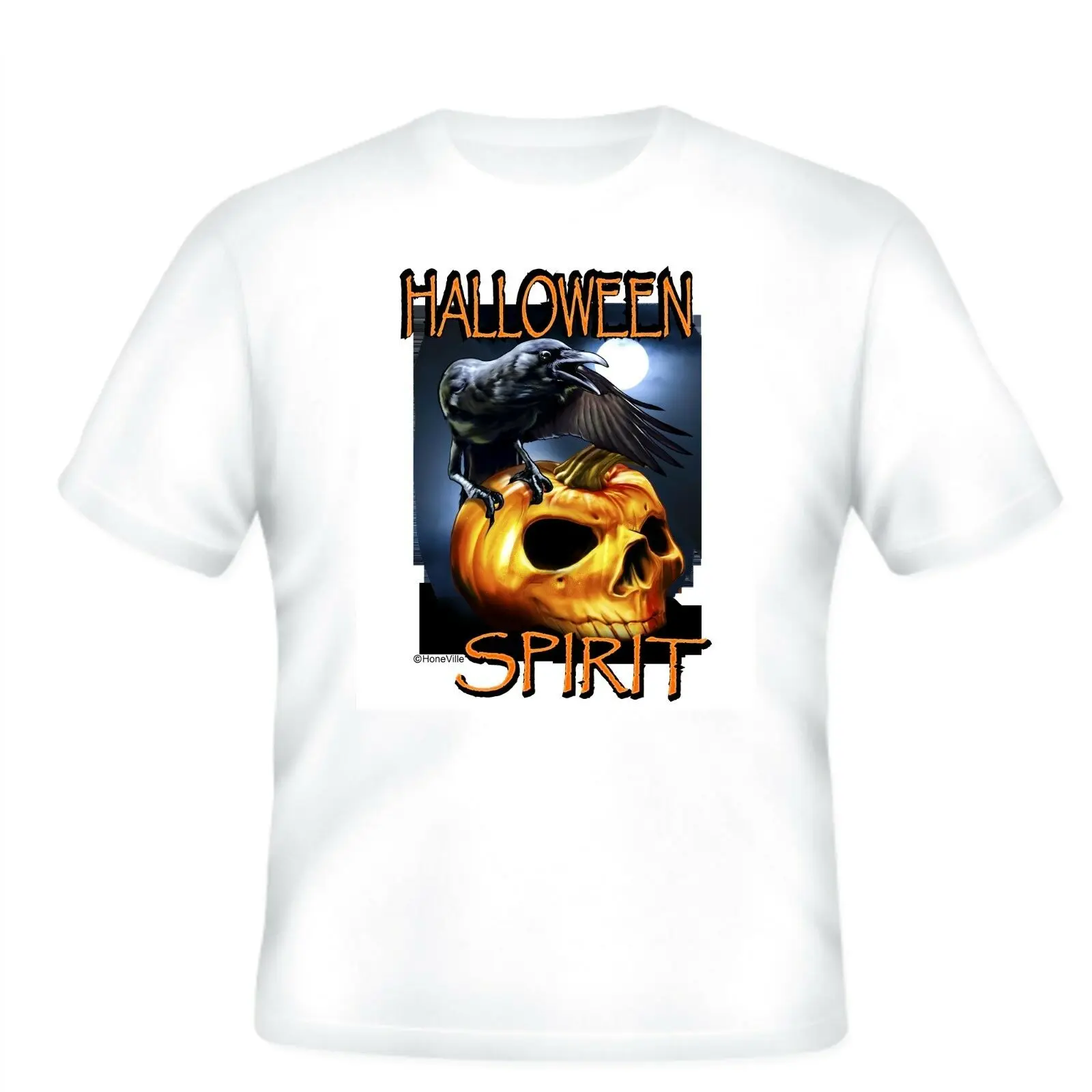 Футболка на Хеллоуин тыква Череп ворона предварительно хлопковая футболка для