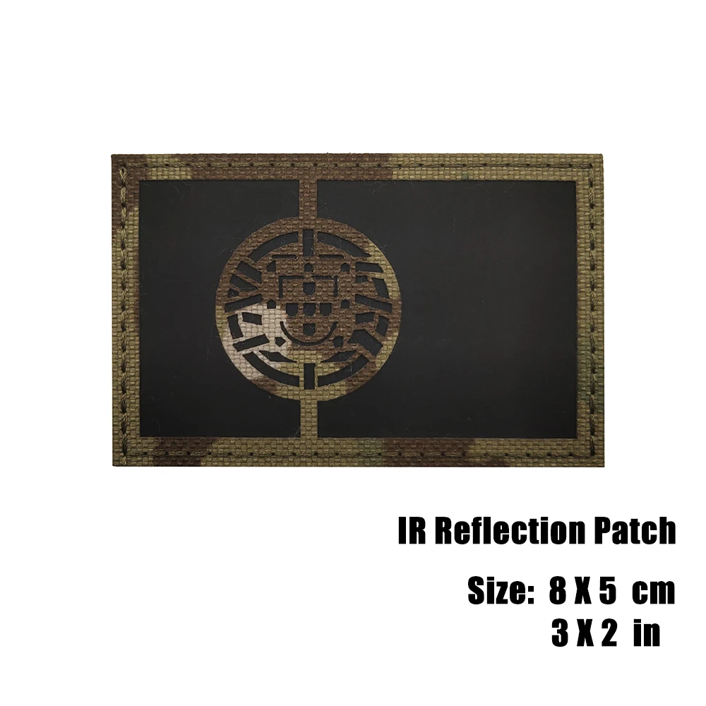 3D вышивка патч с португальским флагом военный зеленый крючок и петля тактическая