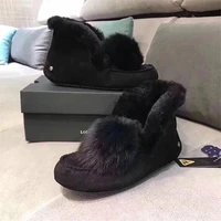 women shoes natural fur snow boots genuine leather winter boots women 100 natural wool warm ankle boots women shoes