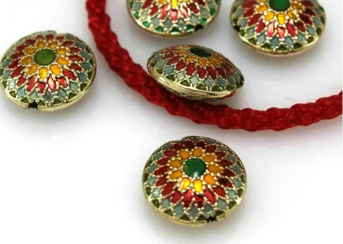 

5pcs/lot Tibetan Silver sunflower color beads for bracelet Decorative Metal DIY Jewelry Alloy accessories fg4s