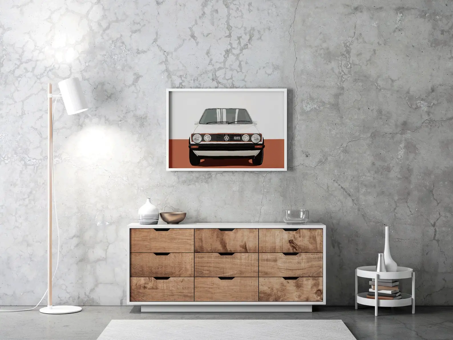 Постер с изображением мирового автомобиля искусство гольф эволюция Фольксваген