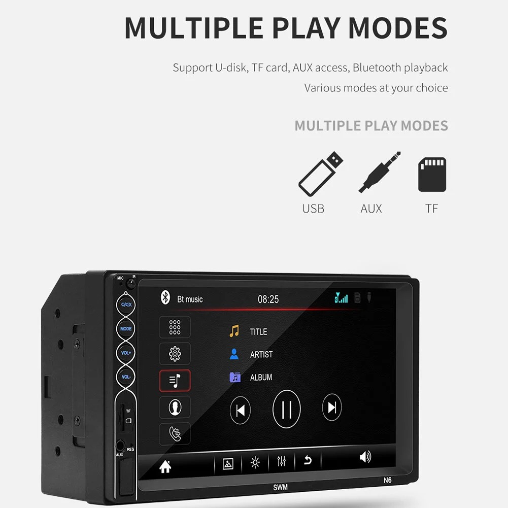 Новый 7-дюймовый сенсорный экран N6 2 Din автомобильное радио Bluetooth видеоплеер MP5