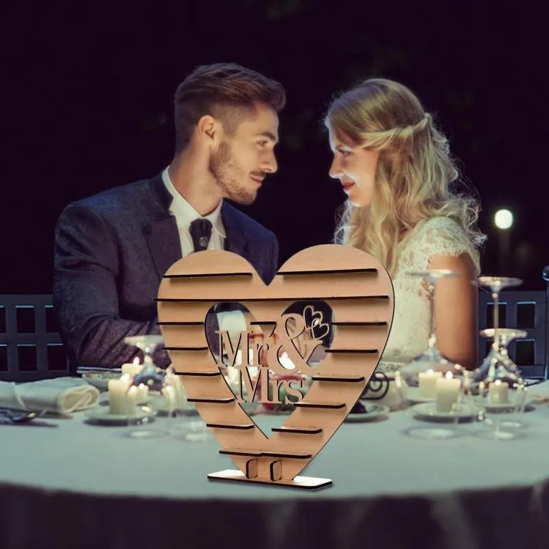 Mr& Mrs сердце шоколад Ferrero Rocher Свадебный центр дисплей деревянная стойка для конфет центрезент для свадебной вечеринки Baby Shower Декор