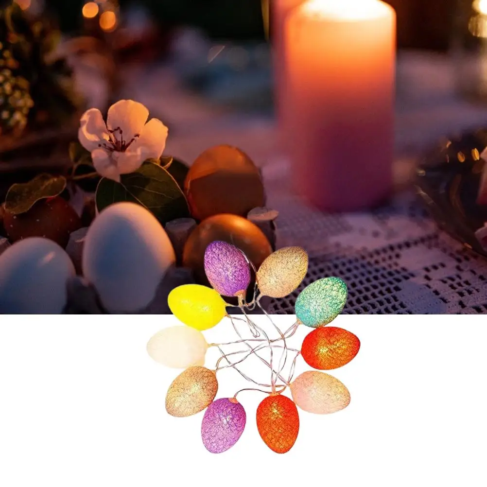 

LED Easter String Lights Cotton Ball Lights Easter Egg Cotton Ball For Indoor Easter Wedding Party Wall Light Home Decoration
