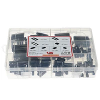100pcsbox 2 54mm pitch dip ic sockets solder type adaptor assortment kit 68141618242840 pins