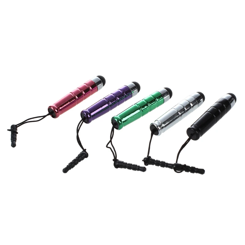 

5 x Pen Mini Silver / Purple / Black / Red / Green with Adapter 3.5mm for Touch screens of Tablets and Smartphones (iPhone, iPa