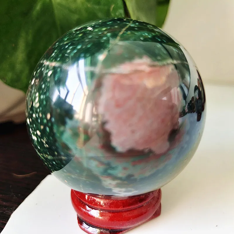

Decorative ball natural stone ocean jasper crystal ball home decoration feng shui energy healing ball
