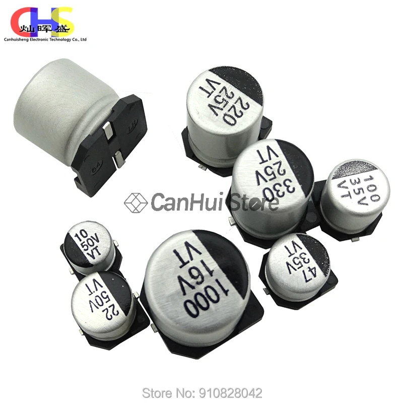 10 шт./лот SMD электролитический конденсатор с алюминиевой крышкой 2 5 V 4V 6 3 10V 16V