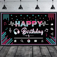 happy birthday backdrop music party background photo booth banner photography party decoration supplies for teens social media
