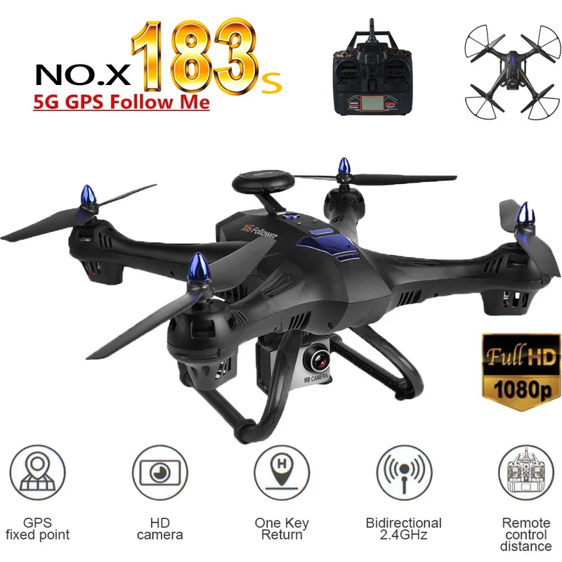 X183S Дрон gps 5G с камерой 720P 1080P Wi Fi профессиональный HD FPV RC Квадрокоптер складной