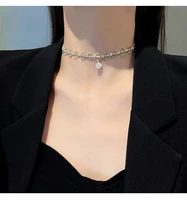 bohemian style necklace womens flat chain collar necklace crystal zircon necklace collar fish bone airplane necklace