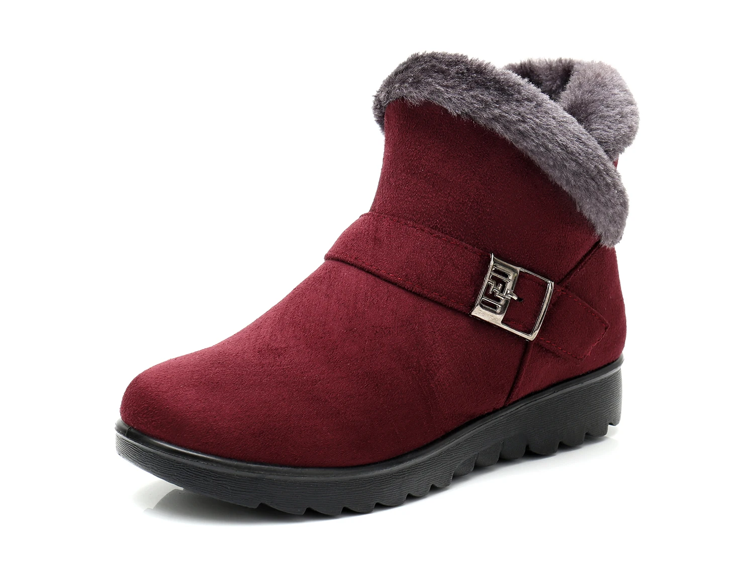 st480 wine red Зимние сапоги женские зимние теплые меховые женские модные ботильоны на платформе с пряжкой удобная повседневная женская обувь; большие размеры; st480 - Цвет: st480 wine red
