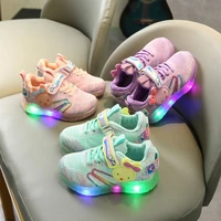 1y 6y kids autumn cartoon glowing sneaker baby children breathable platform led light girls boys cute shoes for toddlers a099