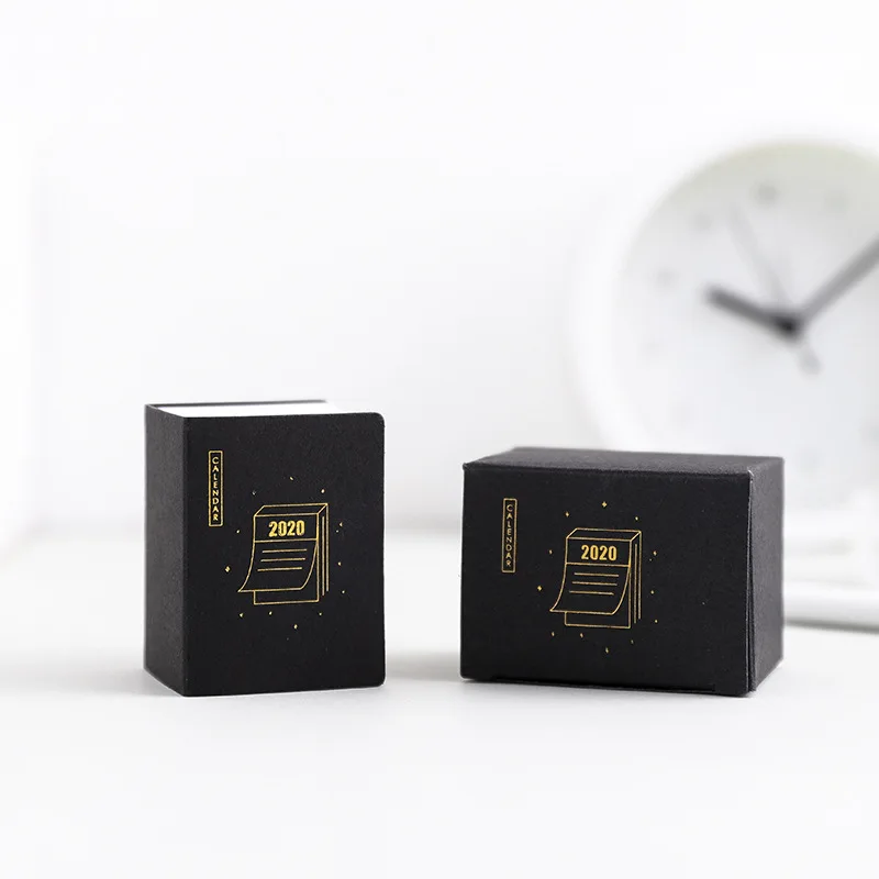 2020 мини настольный календарь sticky note с золотыми штампами ручной работы