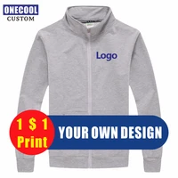 fashion zipper thin jacket custom logo printed personal design men and women sweater embroidery picture text onecool