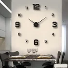 декор на стену 3D мини настенные часы акриловые зеркальные наклейки настенные часы Diy украшения дома настенные часы гостиная кварцевые иглы самоклеющиеся часы настенные цифровые электронные часы на стену большие