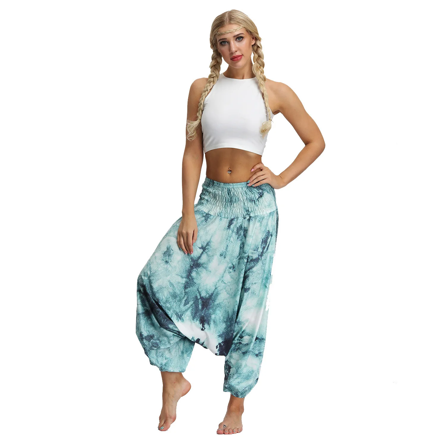 

2021 New Yoga Pants Men Women Casual Bohemian Loose Yoga Travel Lounge Festival Beach Pants Fashion Print Leggings Fitness Pants