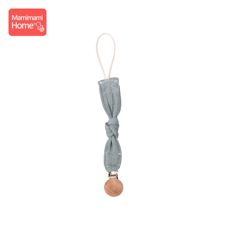 Green Pacifier Clip Mamihome детские нагрудники, тканевые банданы с деревянным кольцом, прорезыватель из бука, хлопковый слюнявчик, впитывающая ткань для новорожденных, детские товары, игрушки - Цвет: Green Pacifier Clip