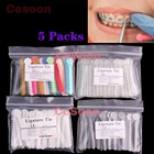 5 упаковок зубных ортодонтических лигатурных галстуков, Резиновая лента, эластичные зубные скобки, стоматологические инструменты, стоматология, Орто материалы