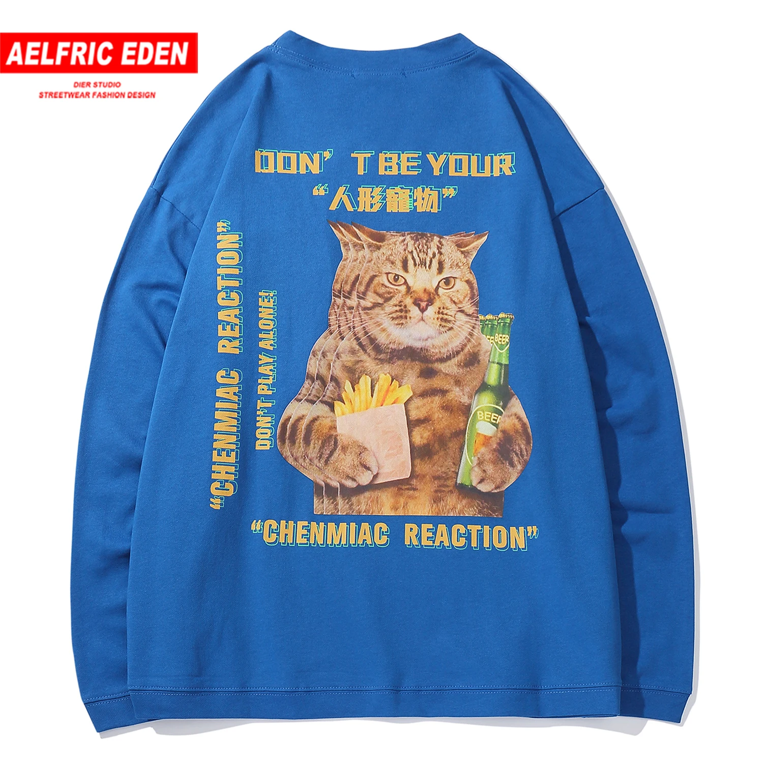Мужской Хлопковый пуловер Aelfric Eden Повседневная Уличная одежда в японском стиле с