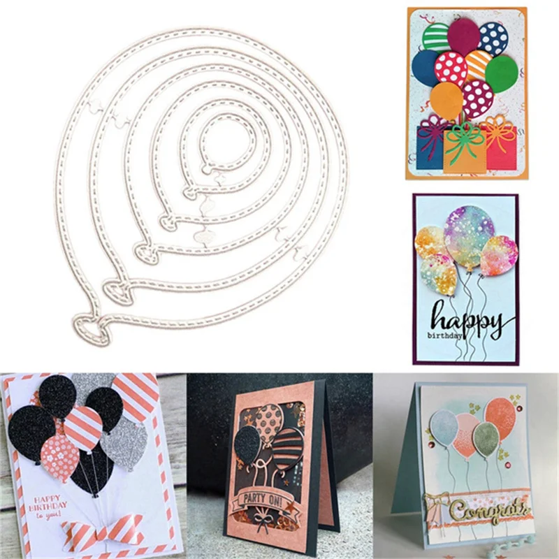 

6PCS/lot Balloons Metal Cutting Dies Stencil Die Cut Scrapbooking Craft Stamps