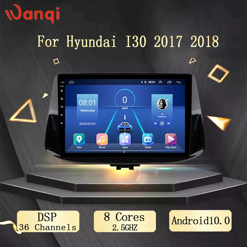 Wanqi 9 дюймов Android 10 0 для Hyundai i30 2017 2018 автомобильное умное мультимедийное Радио