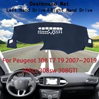 Для Peugeot 308 T7 T9 2007  2019 308cc 308sw 308GTI CC анти-скольжения Мат панельная крышка ковры приборной аксессуары