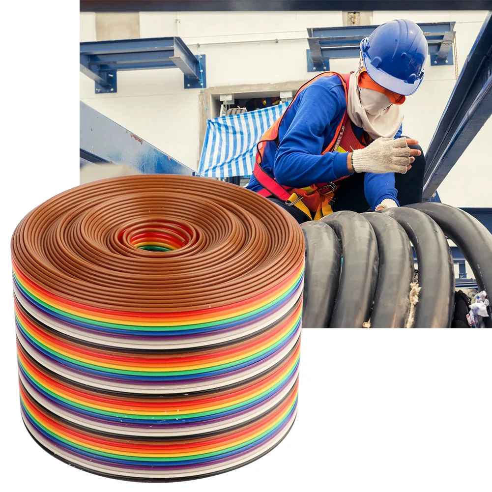 

Colorful 1.27mm Spacing Pitch Cable 40P Flat Rainbow Ribbon Cable Wire Width 5.08cm Dupont Line (5 Meter)