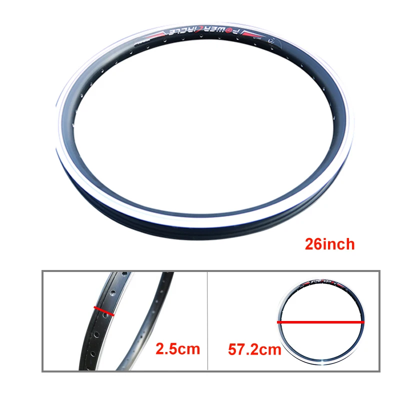 2" 24" 2" 700C обод колеса алюминиевый сплав Электрический велосипед 36H спицы отверстие двойной слой MTB дорожный Электрический велосипед Ebike велосипедные диски - Цвет: 26INCH width 2.5cm