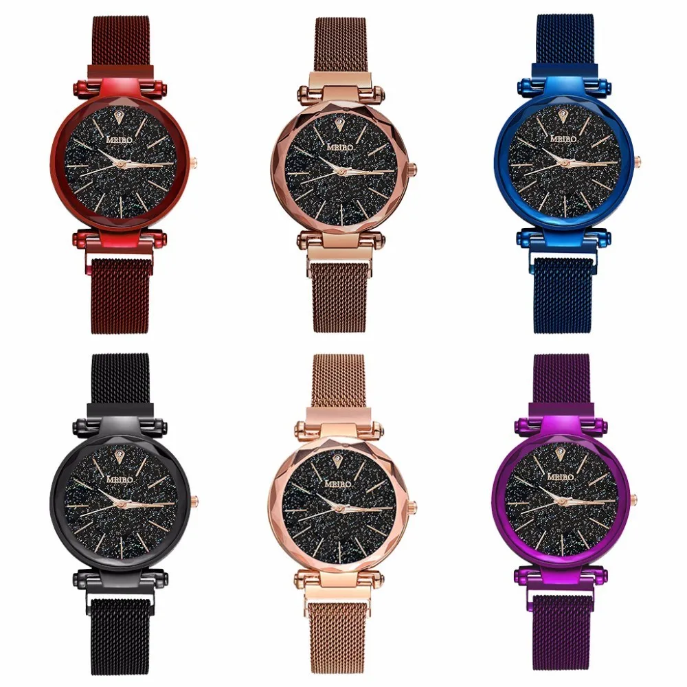 

Fashion New Women Watches Mesh Magnet Starry Sky Watch Luxury Ladies Watch Quartz Wristwatches Relogio Feminino montre homme