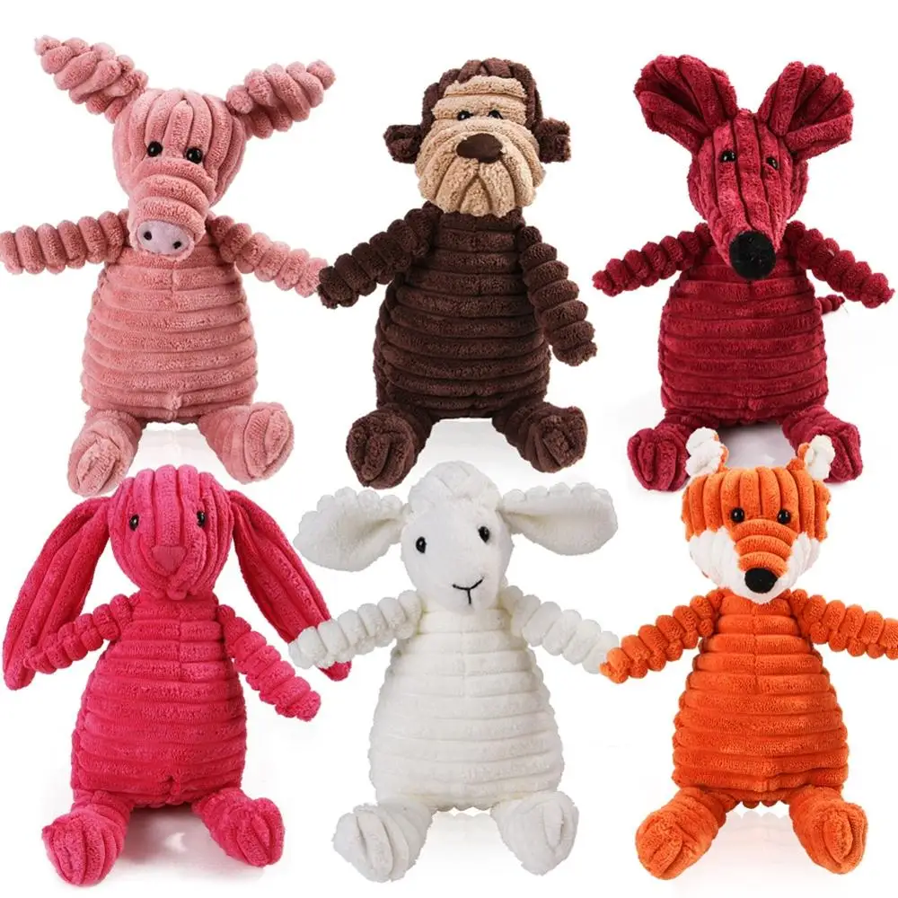 

A Variety of Style Pet Toys Venting Training Corduroy Voice Plush Toys Quality Durable Teeth Grinding