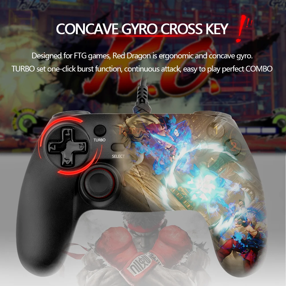 Redragon SATURN G807 геймпад проводной игровой контроллер джойстик двойной вибрации