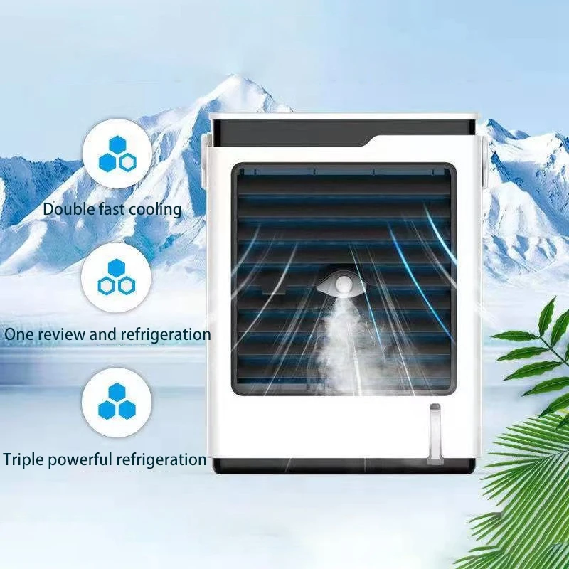 vender Mini Ventilador Portátil Do Condicionador De Ar Do Espaço Do Ventilador De Nebulização Do Refrigerador De Ar De Usb, Umidificador Pessoal Com 3 Velocidades Para Escritórios Em Casa