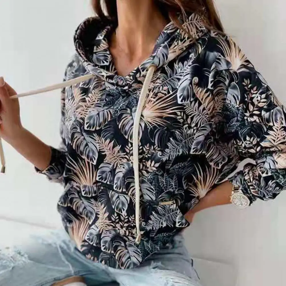 

Женский свободный пуловер с длинным рукавом и большими карманами