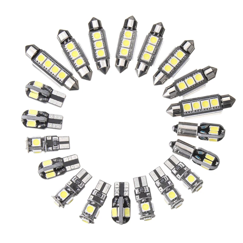 

20Pcs Car LED Bulbs Interior Kit Dome Trunk Door Plate Light Super Bright Canbus Error Free Interior Lamp for BMW 5 Series E39 M