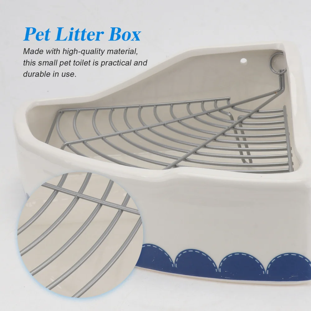 

1pc Small Pet Bed Pan Potty Ceramic Pet Toilet Rabbit Cage Box Bathroom
