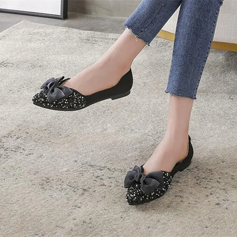 Size 43 Slip on Flats Shoes for Women Pointed Toe Leisure Shoes Women Flat Loafers Fashionable Ladies Shoes New Casual Shoe