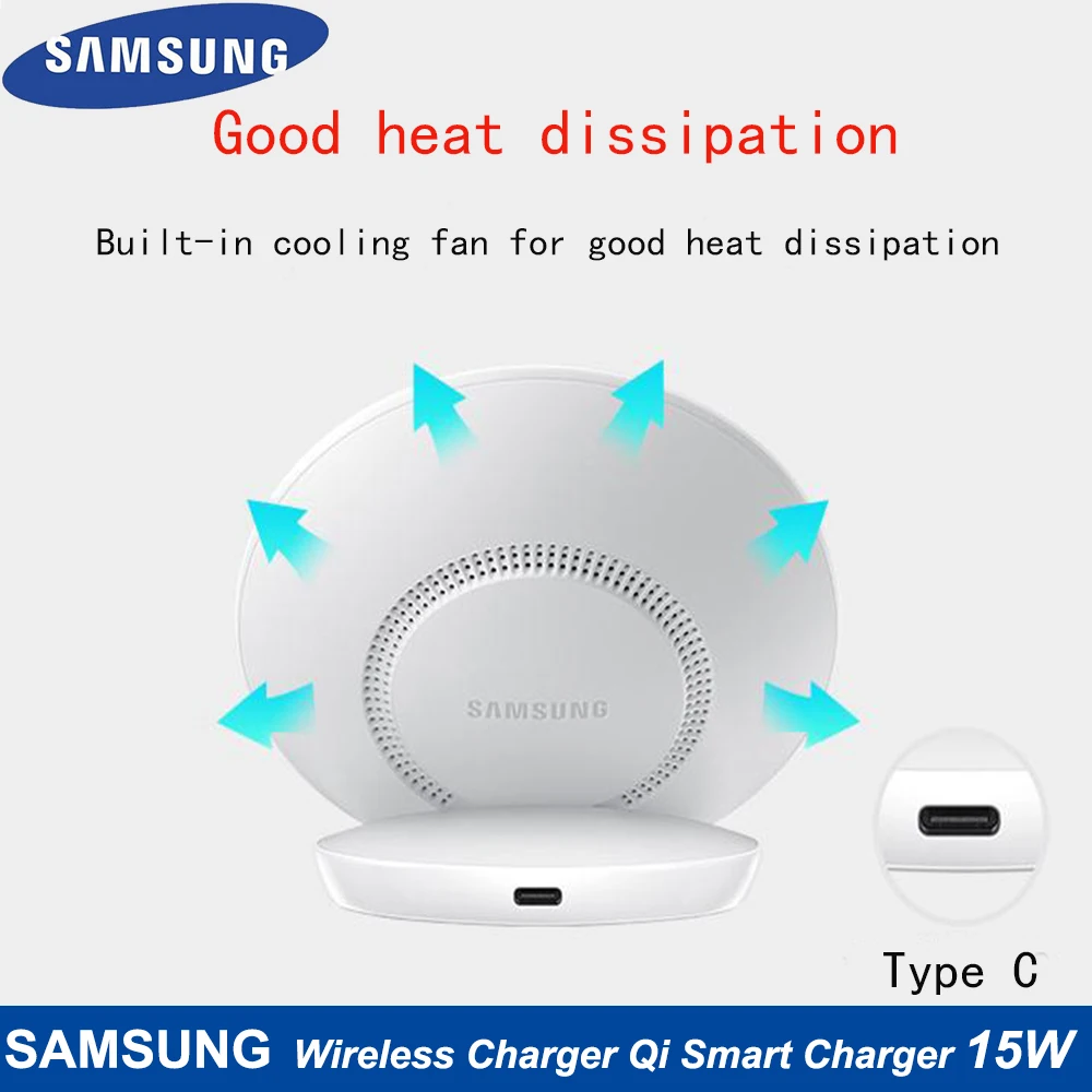 Оригинальное Быстрое беспроводное зарядное устройство Samsung Qi Smart Quick Charge для iPhone X