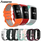 AKBNSTED Двойной Цветной силиконовый ремешок для Fitbit Charge 3Charge 4Charge 3 SE Браслет Смарт часы замена ремешок для часов