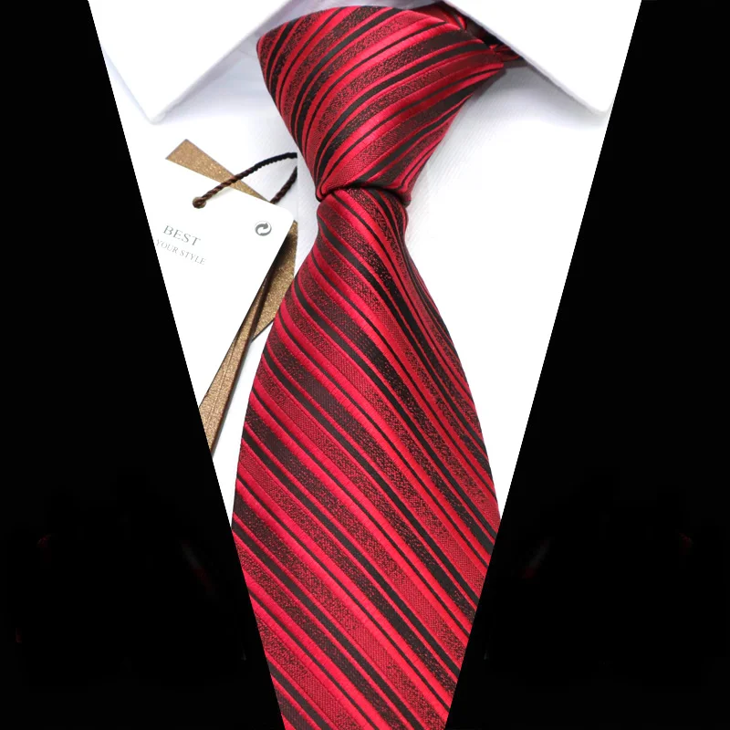 Классические мужские галстуки YISHLINE 8 см новый Тонкий Полосатый жаккардовый