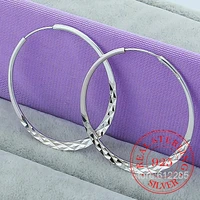 high quality hoop earrings 925 sterling silver 5 0cm circle earrings fashion jewelry wholesale factory direct sales