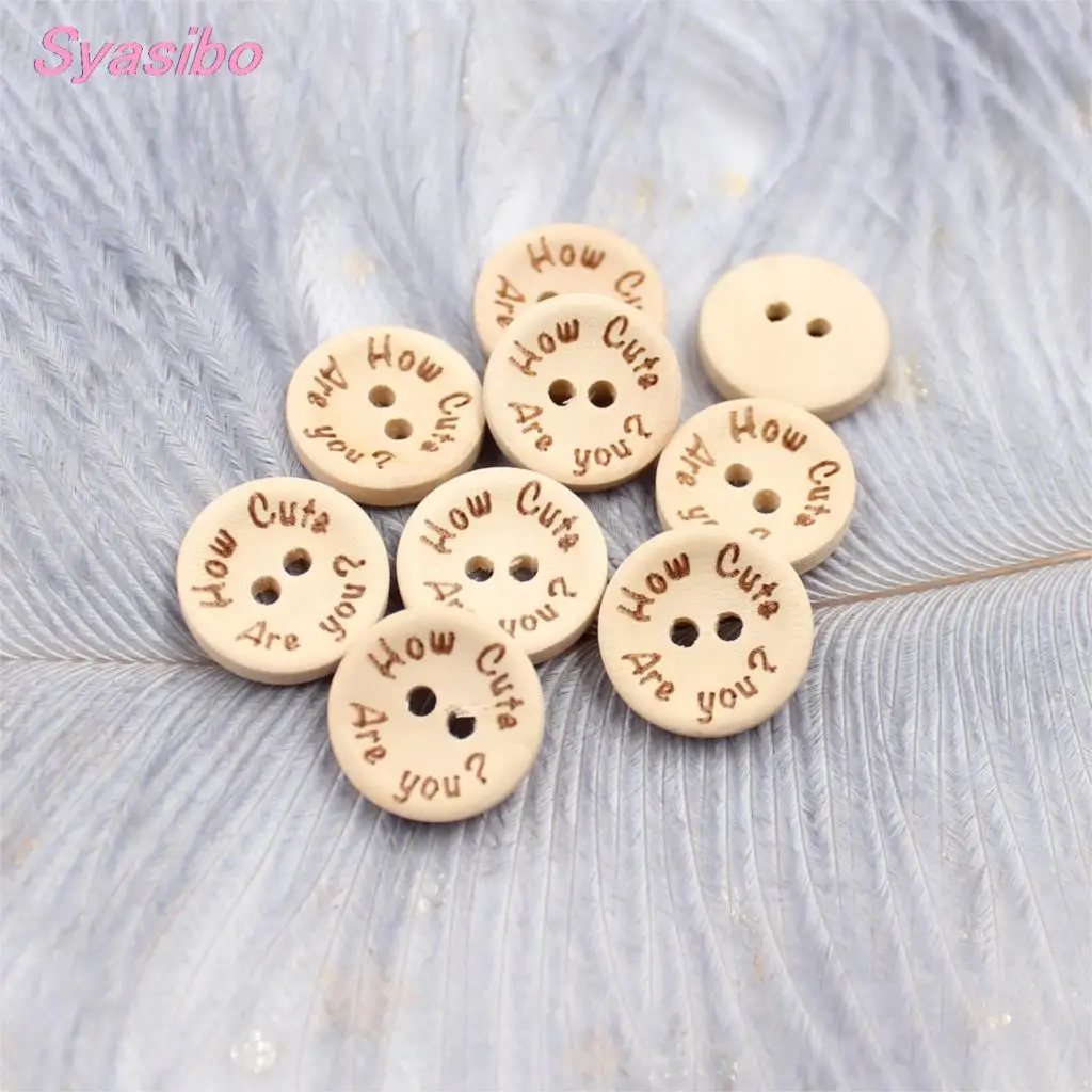 (30 шт.) 25 мм &quotКак мило вы?&quot деревянные пуговицы необработанное натуральное