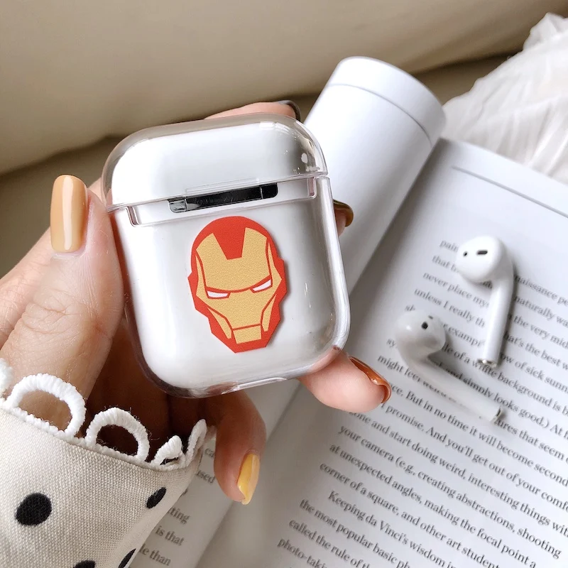 Жесткий прозрачный чехол для AirPods, беспроводные наушники, милый бренд, чехол для зарядки, сумка для AirPods 1 2, защитный чехол