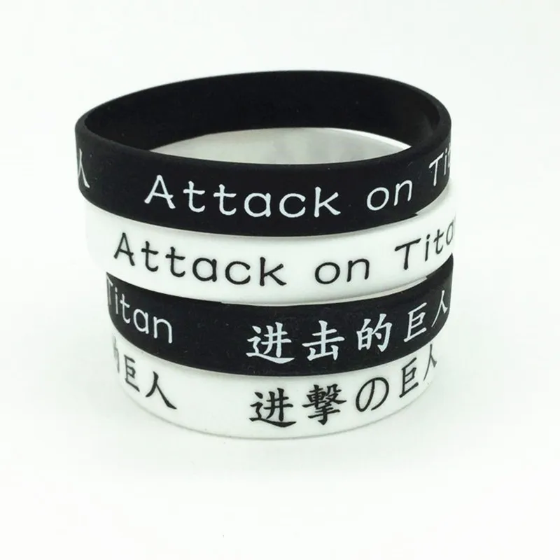 

Anime Black/White Sport Wristband Male Rubber Silicone Bracelet Cartoon Figure Cosplay Hand Circle Bracelet