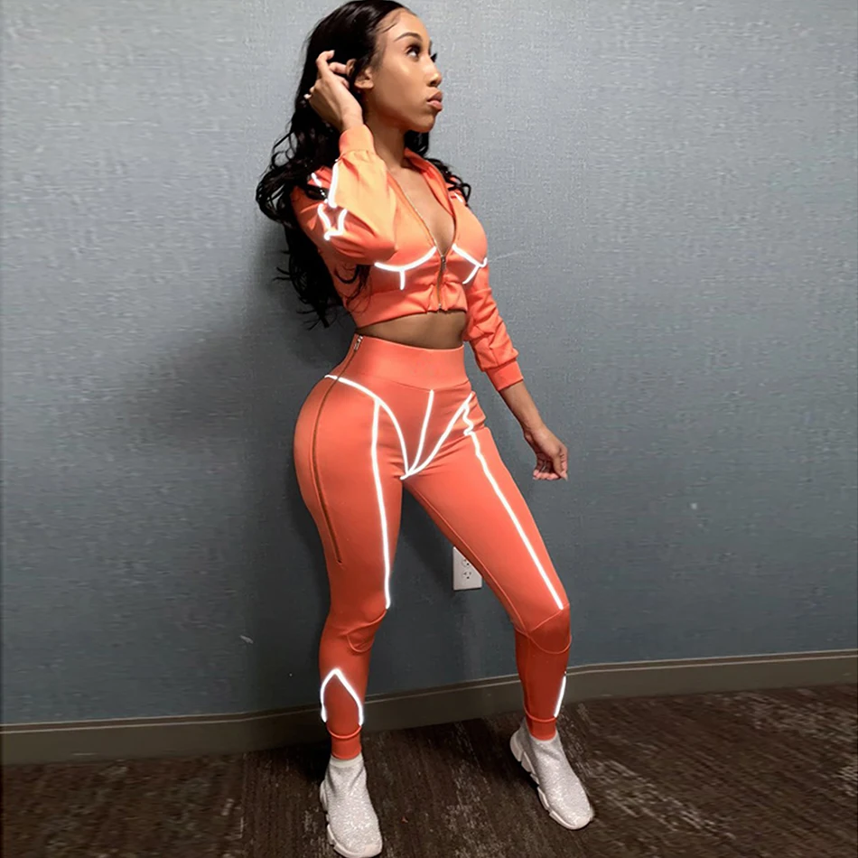 Женский Повседневный комплект для бега спортивный из двух предметов куртка и