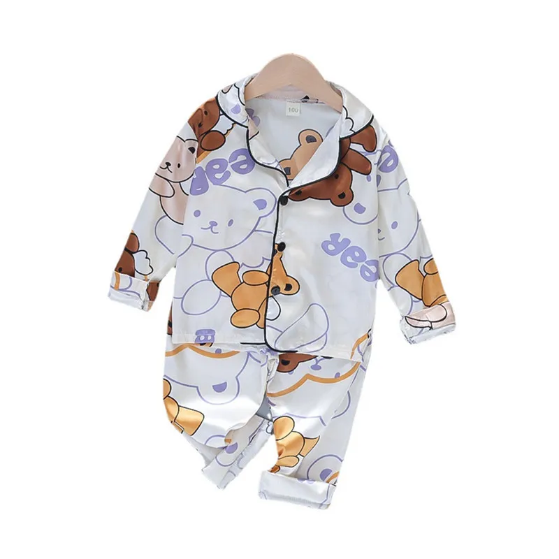 

New Spring Autumn Children Sleepwear Baby Girls Clothes Boys Cartoon Shirt Pants 2Pcs/Sets Toddler Fashion Clothing Kids Pajamas