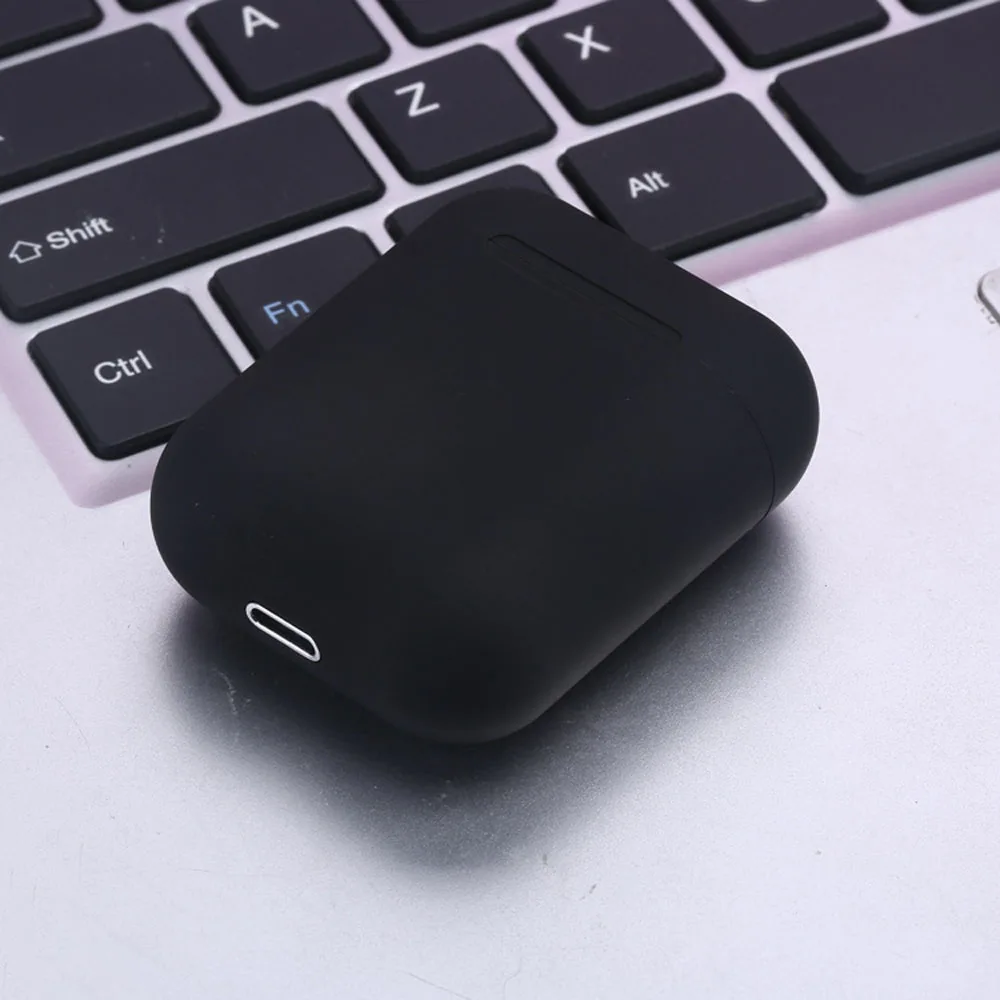 Черный I12 TWS Bluetooth 5,0 наушники мини Беспроводной наушники сенсорный Управление Автоматическое Сопряжение наушники-макароны для samsung для IPhone 11 Pro - Цвет: Черный