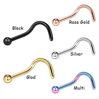 nose stud hook screw ball 1 5mm 2mm 2 5mm 3mm bar pin nose rings body piercing jewelry stainless steel