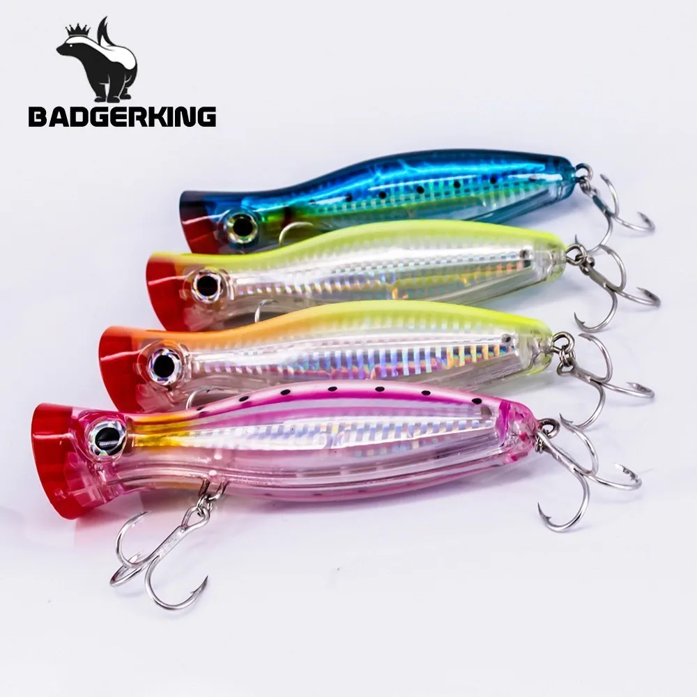 

43g 12cm Popper fishing lure top water poper hard bait carretilha for sea fishing pink blue green orange colors artificial bait