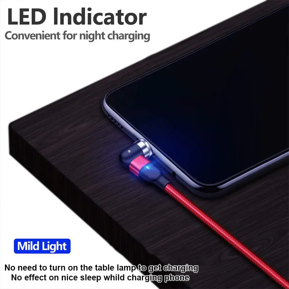 

Charging Cable 3 in 1 Rotating Durable Magnetic Data Cable Universal for Mobile Phones Tablets